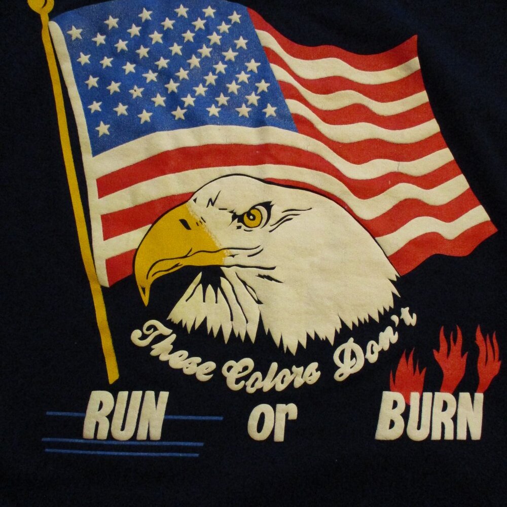American Eagle Sweatshirt Haband Vintage 1990 Woman Large Red White Blue Yellow - Picture 3 of 7
